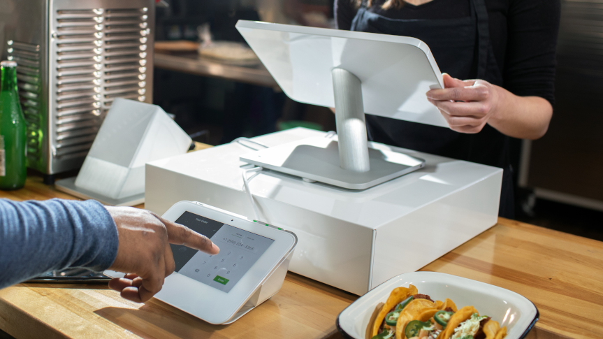 Clover machine to initiate payments and view the transaction